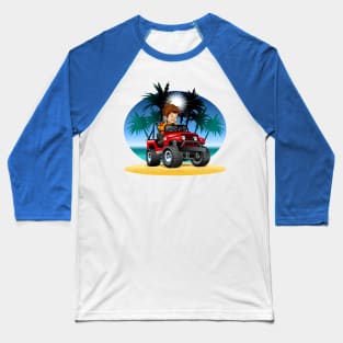 Cartoon jeep Baseball T-Shirt